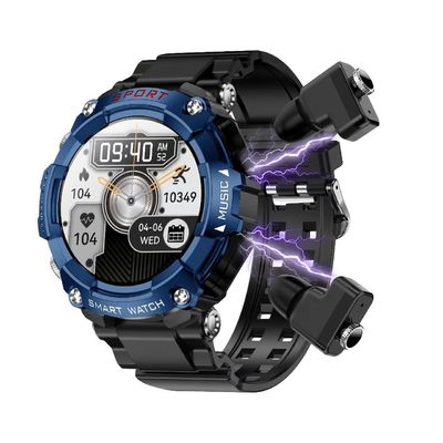 T96 Умные часы с наушниками BT Звонок музыкальный проигрыватель Сон Монитор артериального давления